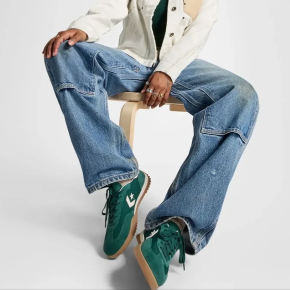 Converse Run Star Trainer. Green Envy/Egret/White. Low top Shoe. Unisex, Size 9 - Picture 5 of 16